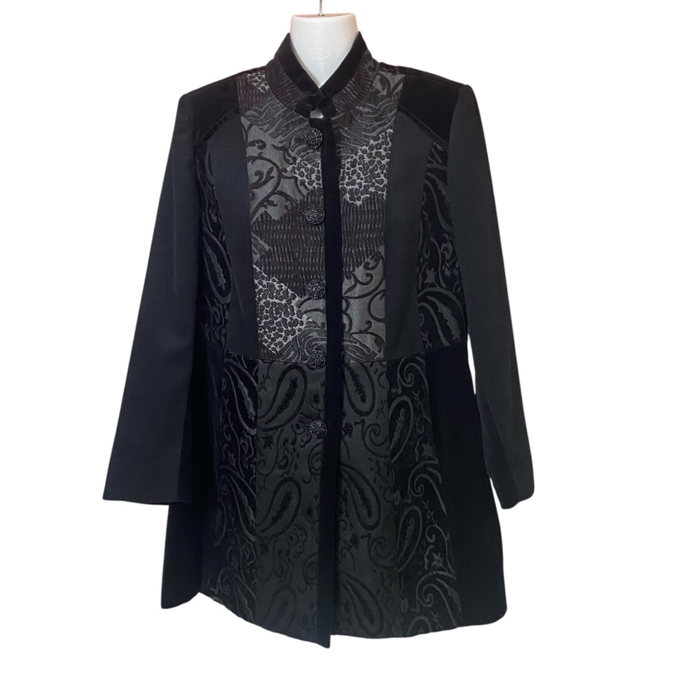 Chico’s Ladies Coat Size 1 Black Dressy Dark Romance Whimsigoth